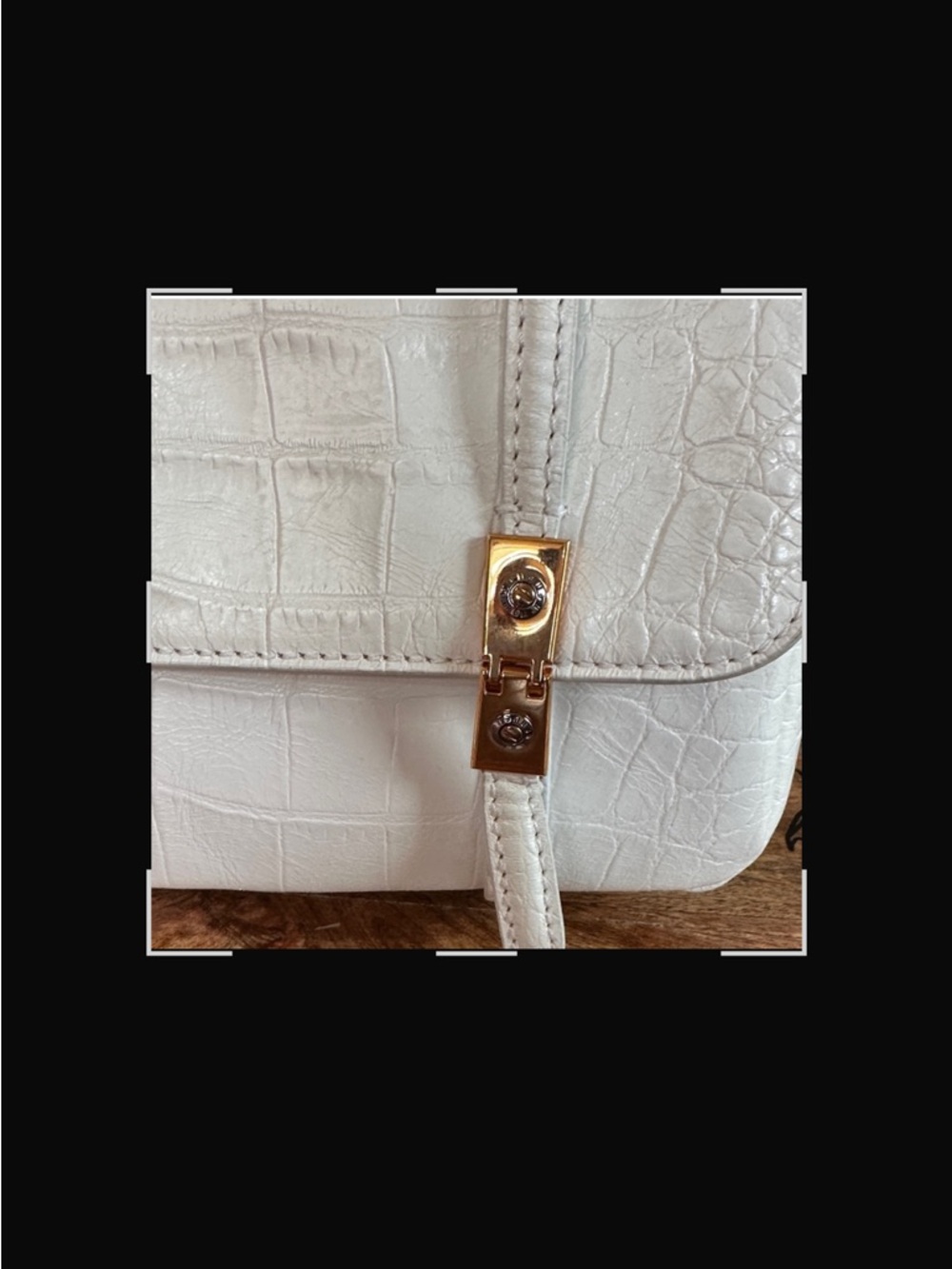 Henri Bendel White “Starlet” Crocodile-Embossed Leather Small Shoulder Bag GUC - Picture 5 of 16